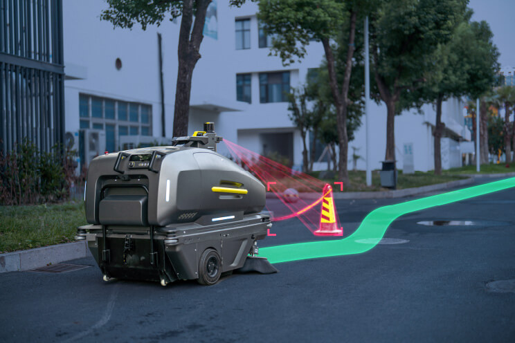 Kommerzieller Patrouillen- und Kehrroboter AI130